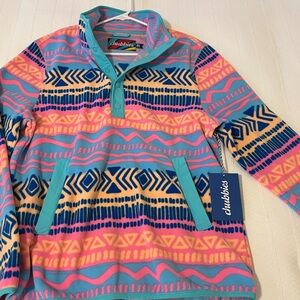 Chubbies Vibrant Pink and Blue Geometric Pullover